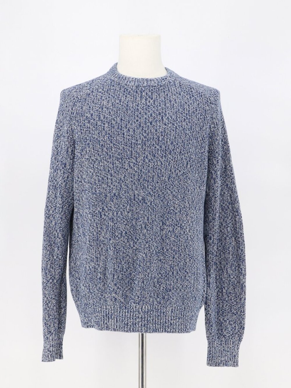 LANDS' END Men's Long Sleeve Drifter Crewneck Sweater Blue Marled Size L
